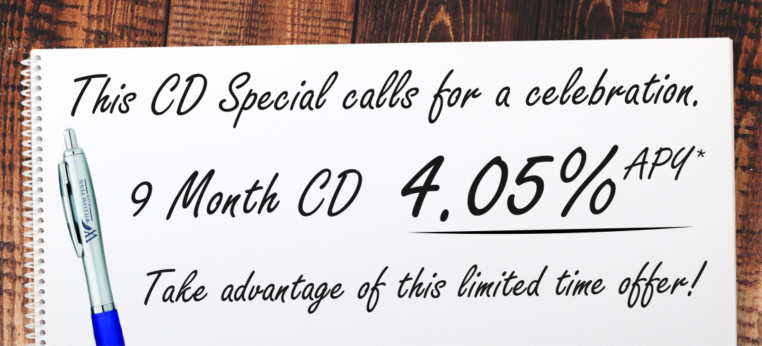4.05% 9 Month CD Special